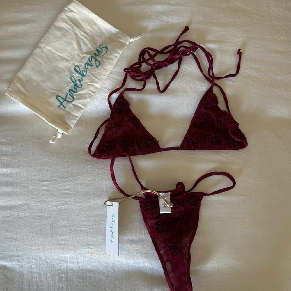 Andi Bagus Women's Burgundy Triangle Bikini Set